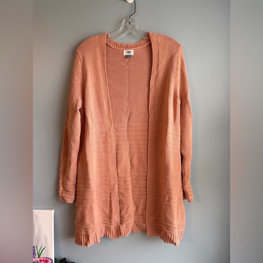 Old Navy Peach Knit Open Front Cardigan